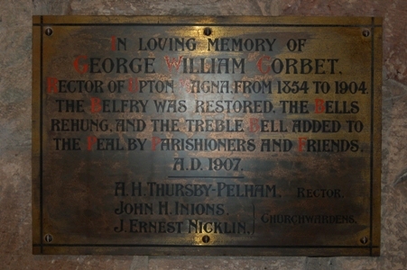 Upton Magna plaque