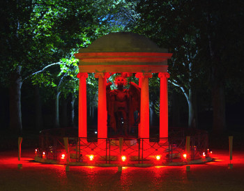 Shropshire War Memorial lit for Armistice Day