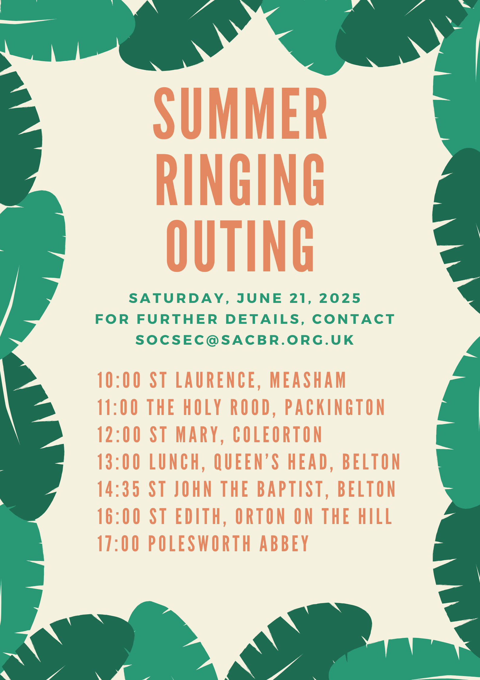 list of towers for SACBR Outing 2025